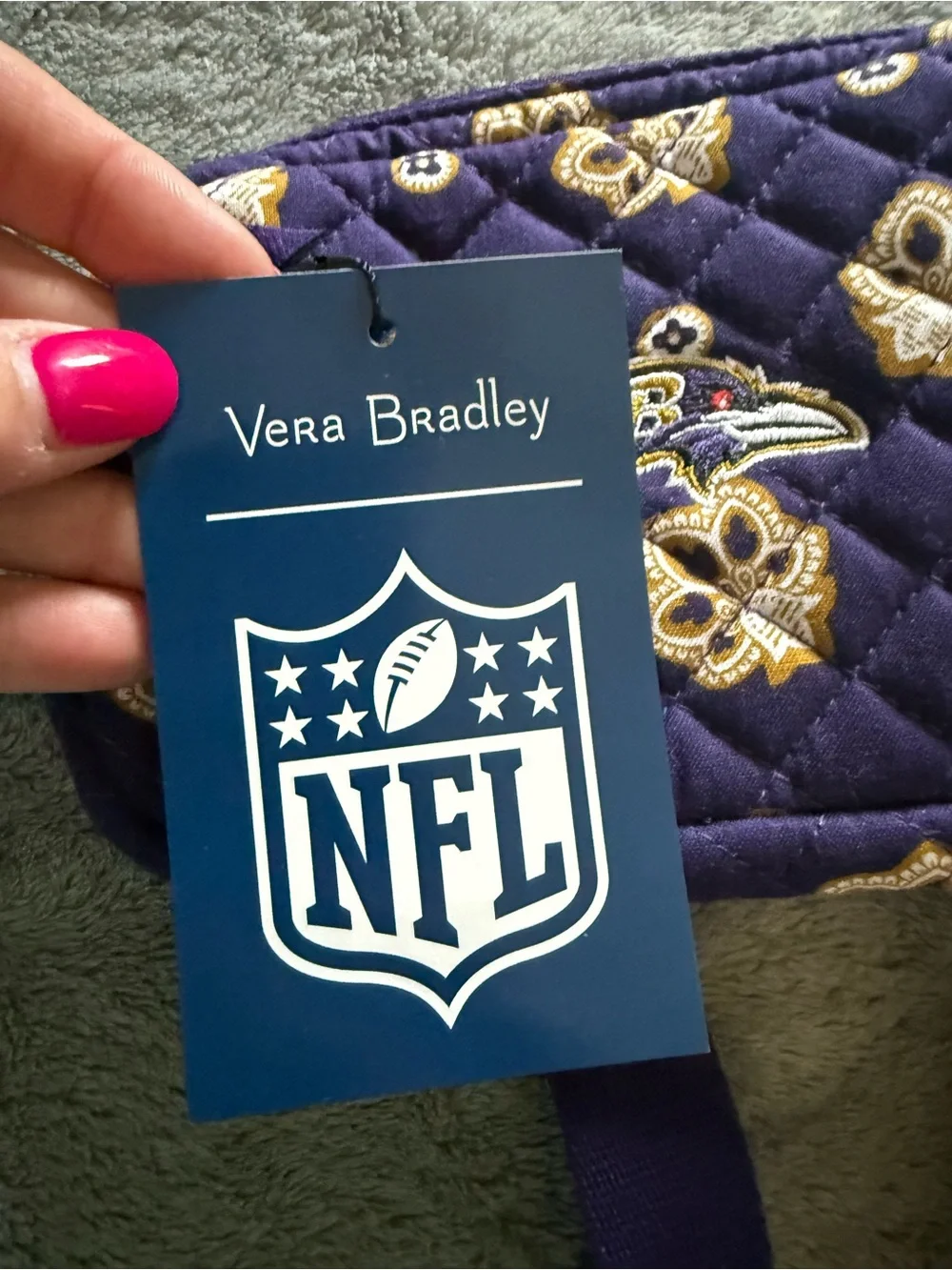 Vera Bradley Purple Quilted Baltimore Ravens Crossbody Purse